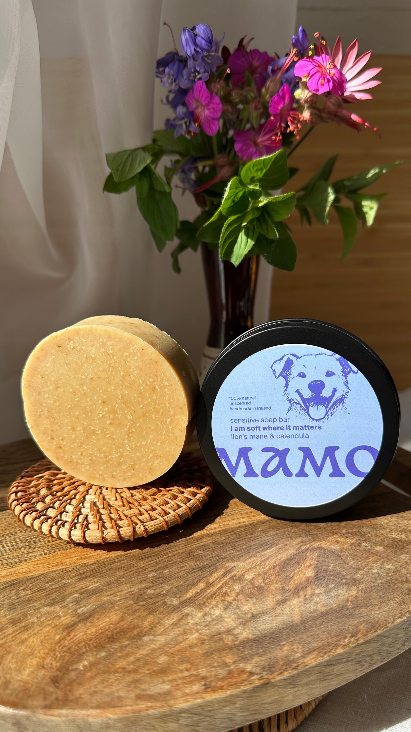 Sensitive Dog Soap Bar - Lion's Mane & Calendula - “I am soft where it matters.” Unscented