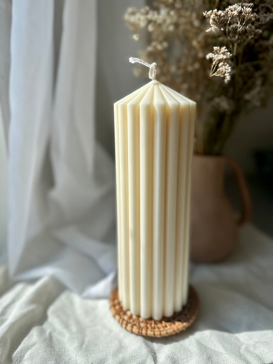 Large Unscented Soy Pillar Candle | Natural Soy Wax