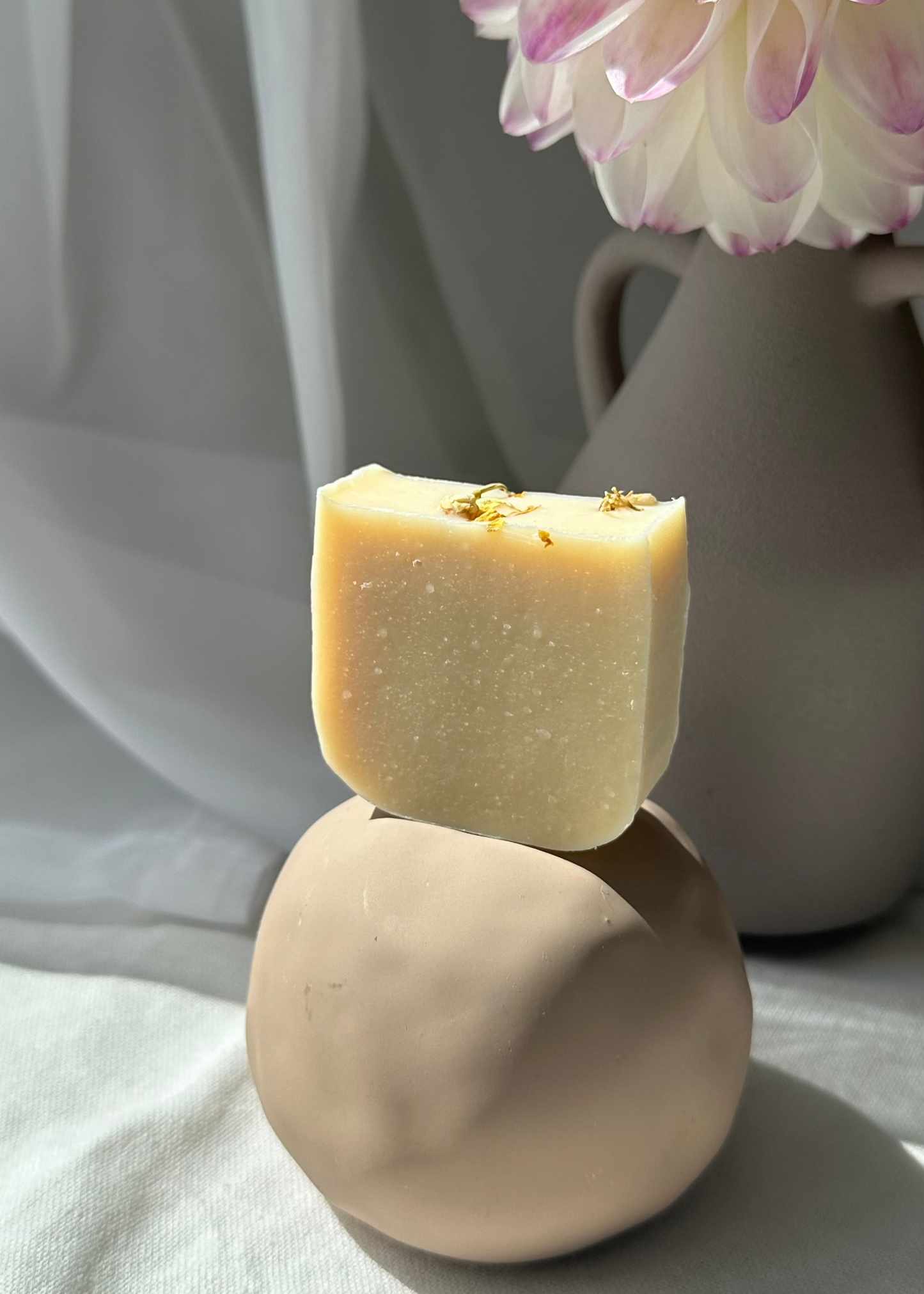 Create Magic goat milk and turmeric soap bar by MAMO, luxury skincare for dry skin travel size