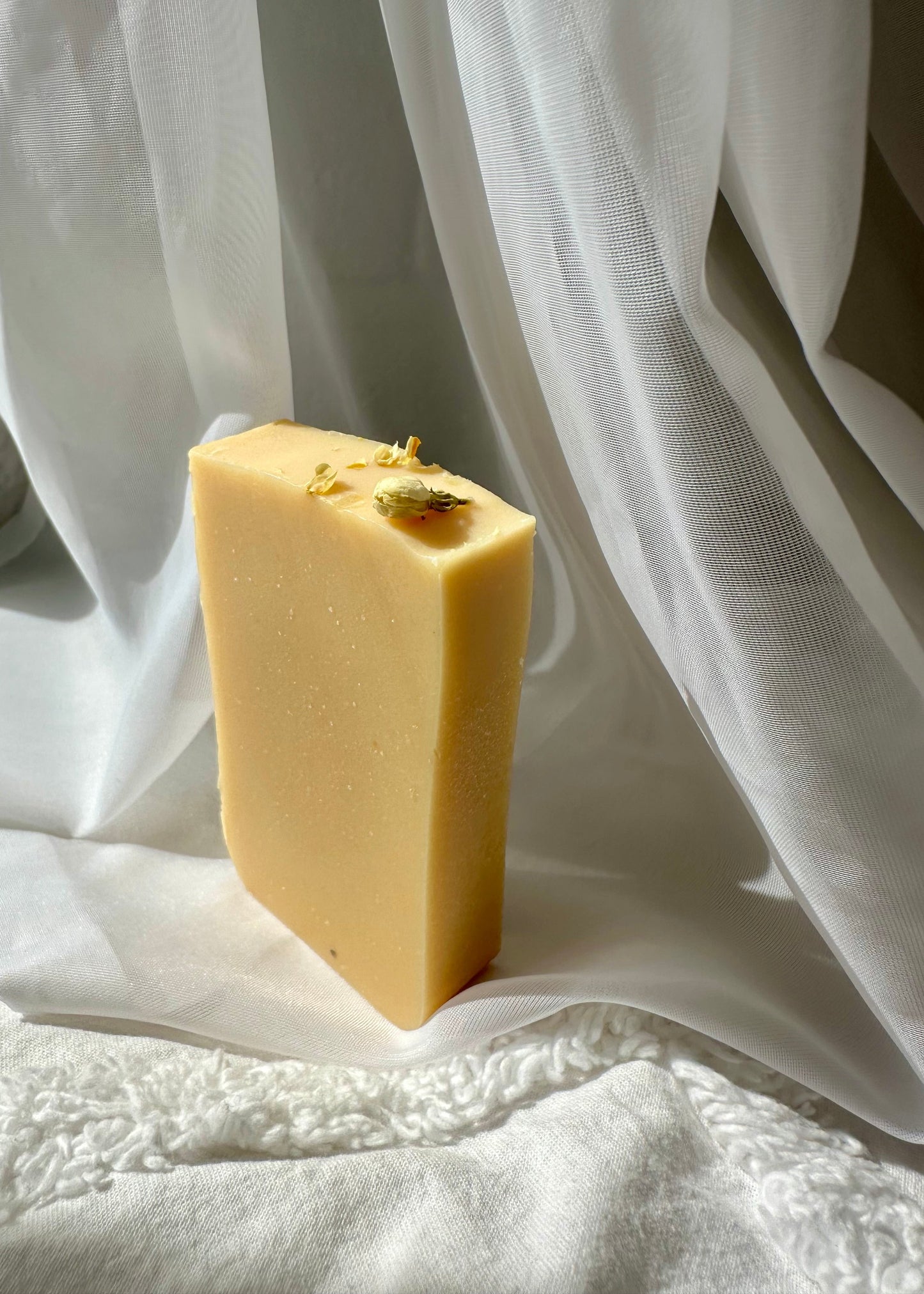 Create Magic goat milk and turmeric soap bar by MAMO, luxury skincare for dry skin