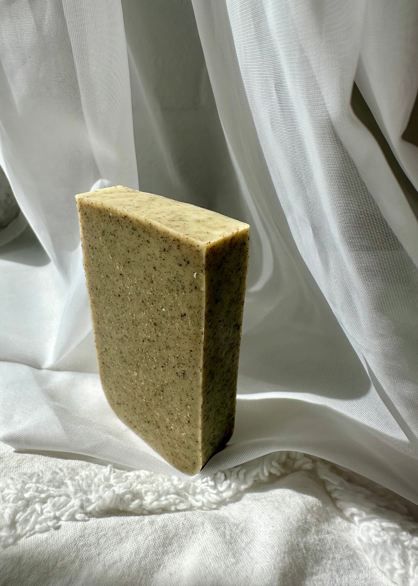 Handcrafted vegan soap with rosemary and mint oils for fresh skin