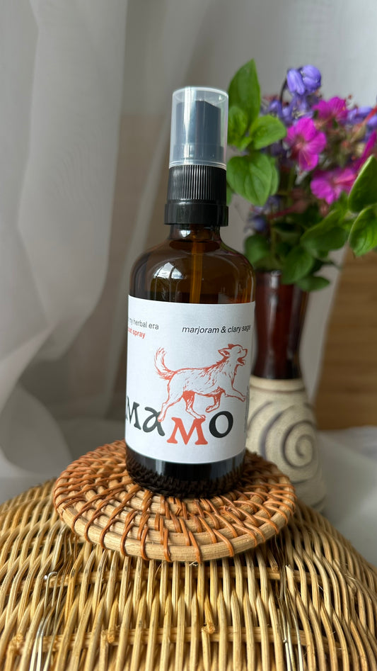 Dog Coat Spray - Marjoram & Clary Sage - "In my herbal era."