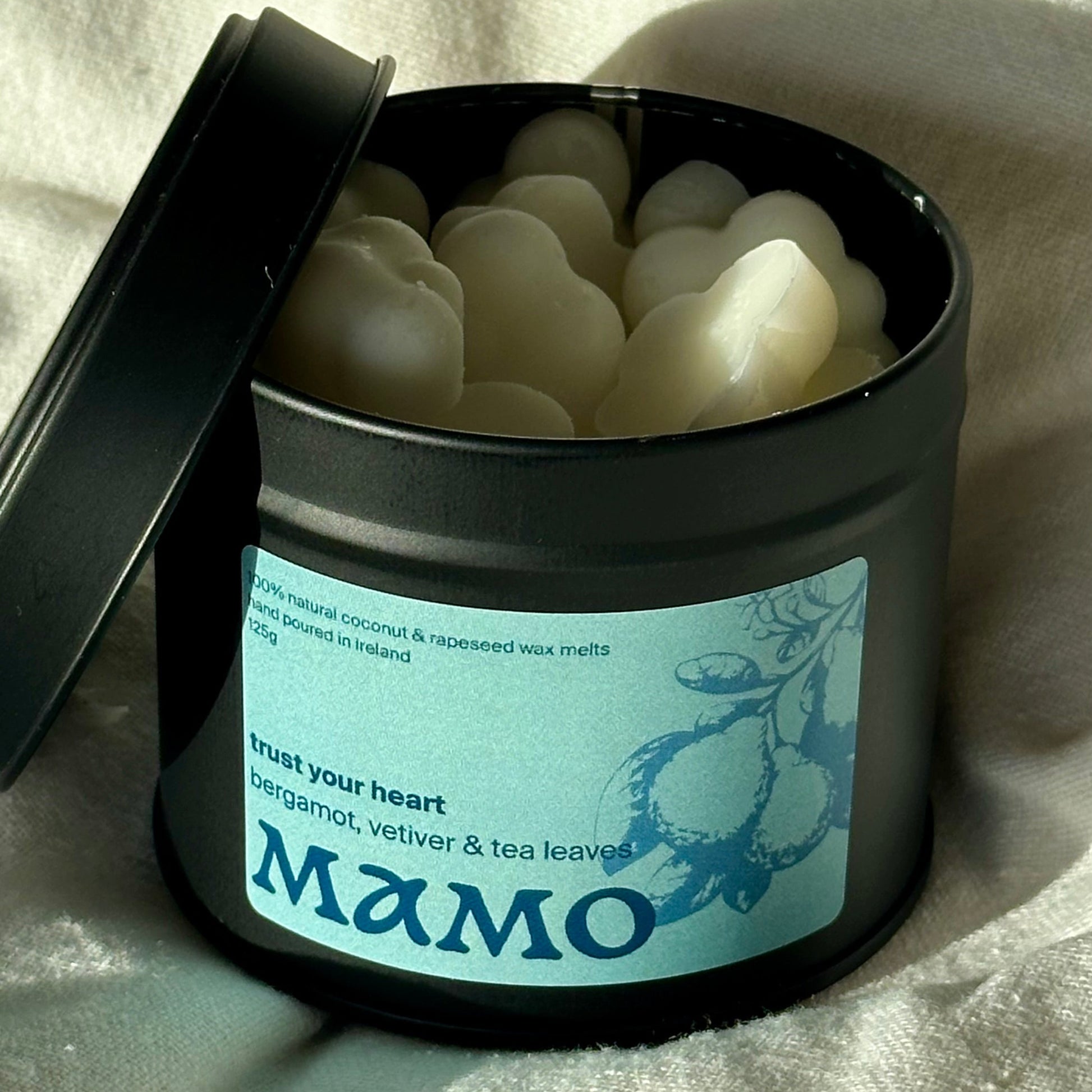 Bergamot, Vetiver & Tea Leaf Wax Melts – “Trust Your Heart” | 60hr Burn | Coconut & Rapeseed Wax | MAMO - MAMO