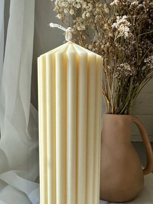 Large Unscented Soy Pillar Candle | Natural Soy Wax