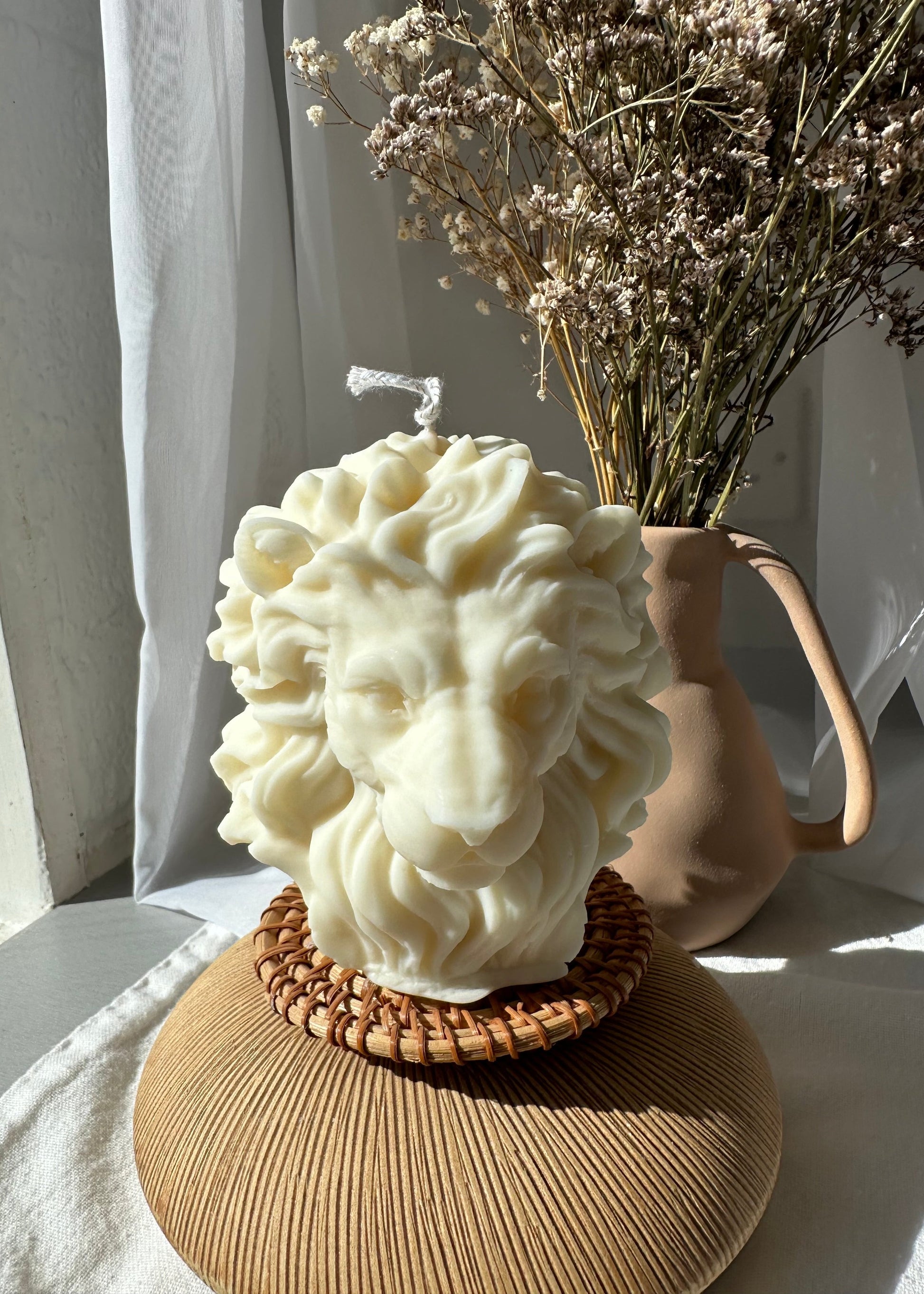 Lion Sculptural Candle Unscented | Natural Soy Wax - P001PC - MAMO