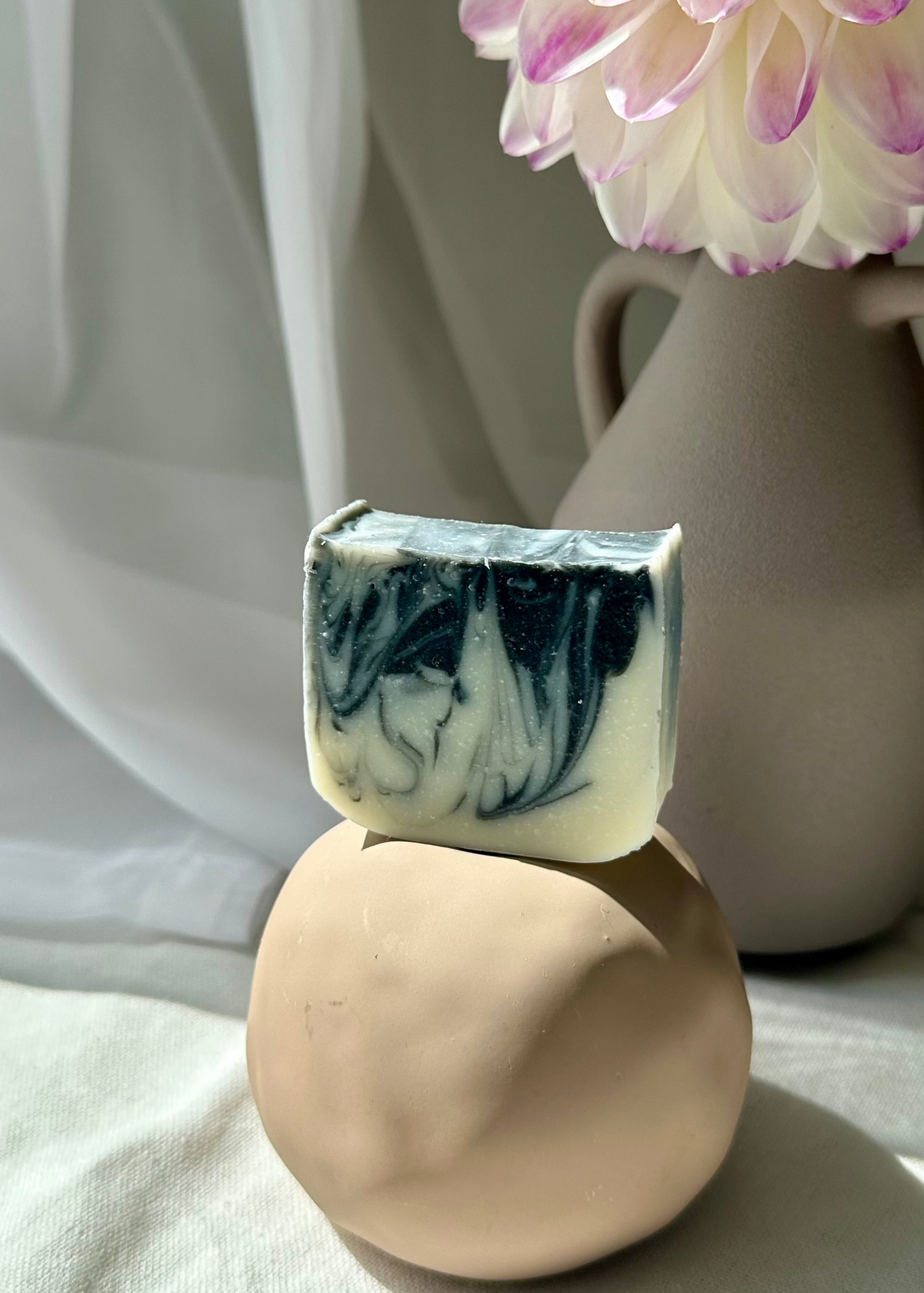 Marble Charcoal & Tea Tree Lemon natural body soap bar travel size