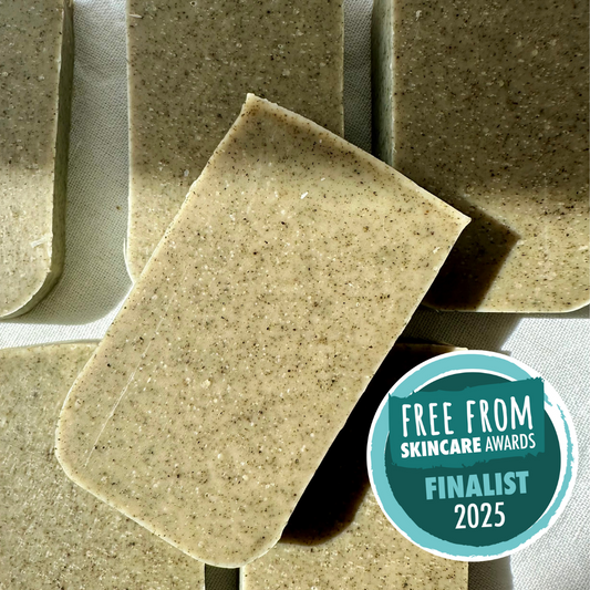 Zero-waste rosemary and mint soap bar with green clay, perfect for post-workout refresh.